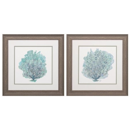 Propac Images 2230 Teal Coral On White Photo Frame - Pack Of 2